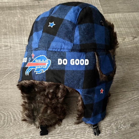 Buffalo Bills Fur Flannel Plaid Trapper Hat - Picture 7 of 12